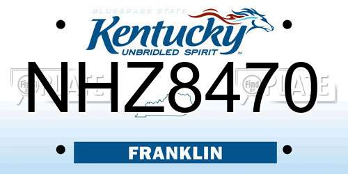 NHZ8470 Kentucky License Plate