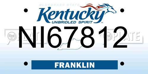 NI67812 Kentucky License Plate