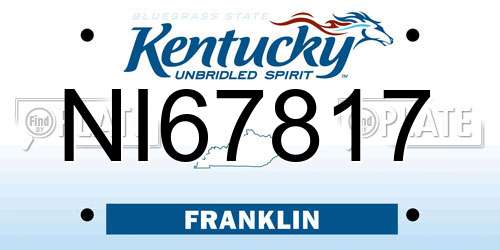 NI67817 Kentucky License Plate