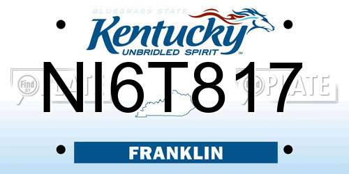 NI6T817 Kentucky License Plate