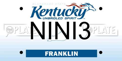 NINI3 Kentucky License Plate