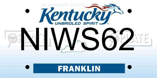 NIWS62 Kentucky License Plate