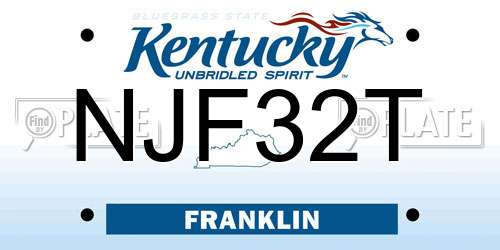 NJF32T Kentucky License Plate