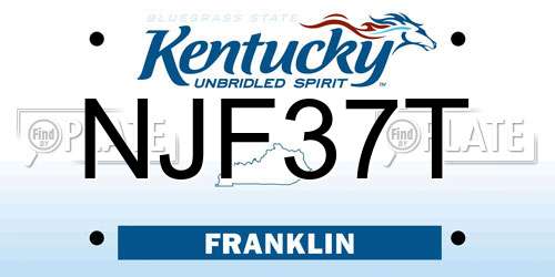 NJF37T Kentucky License Plate