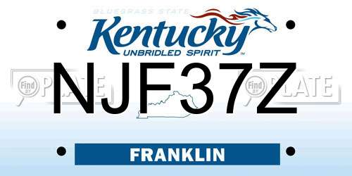 NJF37Z Kentucky License Plate