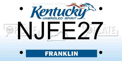NJFE27 Kentucky License Plate