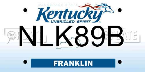 NLK89B Kentucky License Plate