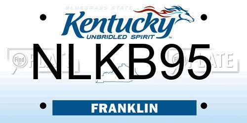 NLKB95 Kentucky License Plate