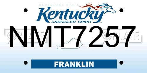 NMT7257 Kentucky License Plate