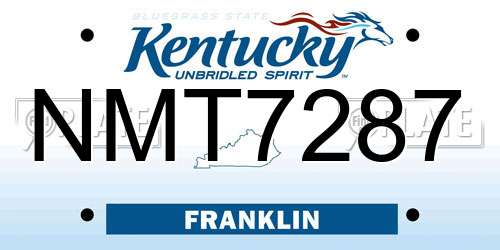 NMT7287 Kentucky License Plate