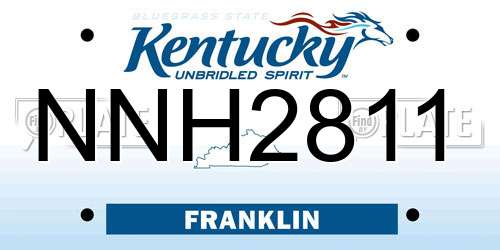 NNH2811 Kentucky License Plate