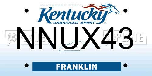 NNUX43 Kentucky License Plate