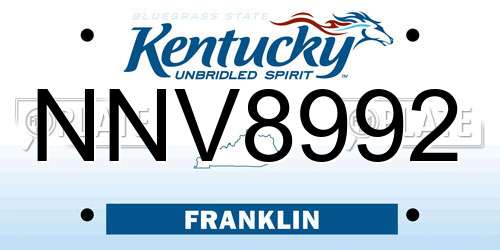 NNV8992 Kentucky License Plate