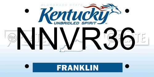 NNVR36 Kentucky License Plate