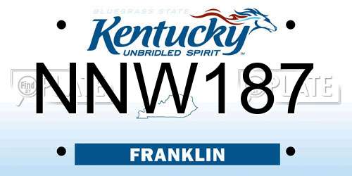 NNW187 Kentucky License Plate