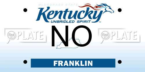 NO Kentucky License Plate