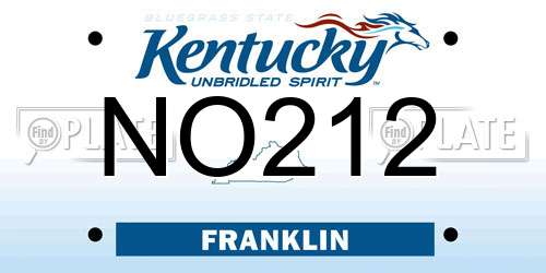NO212 Kentucky License Plate