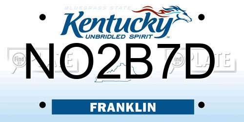 NO2B7D Kentucky License Plate