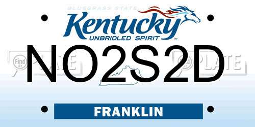 NO2S2D Kentucky License Plate
