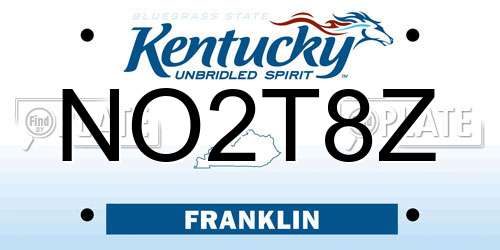 NO2T8Z Kentucky License Plate