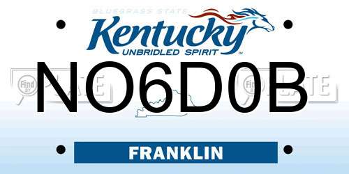 NO6D0B Kentucky License Plate