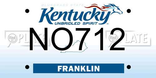 NO712 Kentucky License Plate