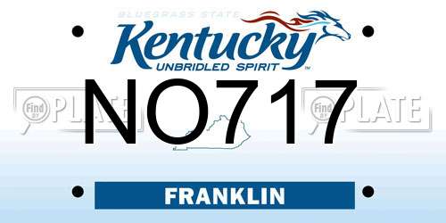 NO717 Kentucky License Plate