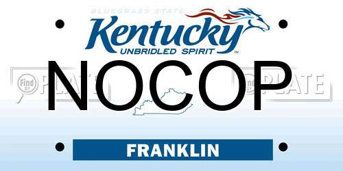 NOCOP Kentucky License Plate