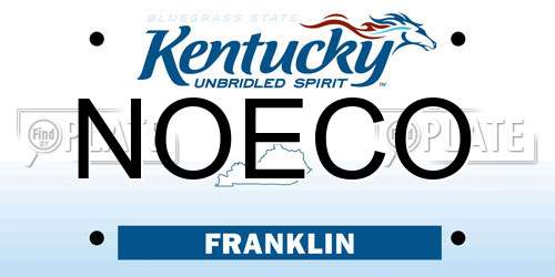 NOECO Kentucky License Plate