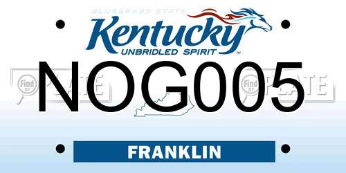 NOG005 Kentucky License Plate