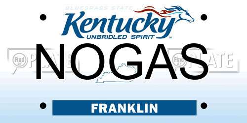 NOGAS Kentucky License Plate