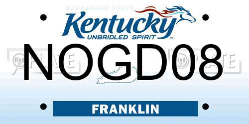 NOGD08 Kentucky License Plate