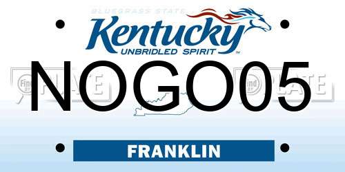 NOGO05 Kentucky License Plate