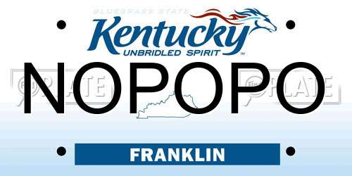 NOPOPO Kentucky License Plate