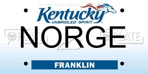 NORGE Kentucky License Plate