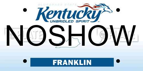 NOSHOW Kentucky License Plate