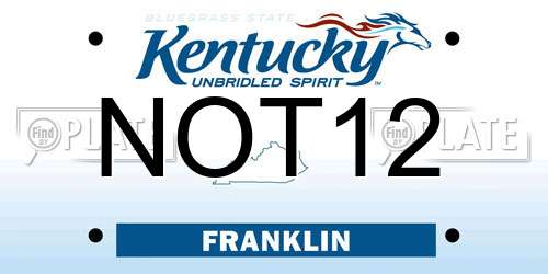 NOT12 Kentucky License Plate