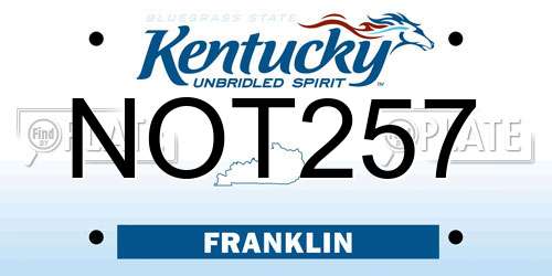 NOT257 Kentucky License Plate