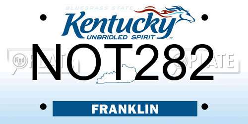 NOT282 Kentucky License Plate