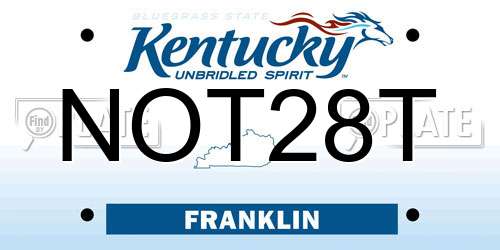 NOT28T Kentucky License Plate