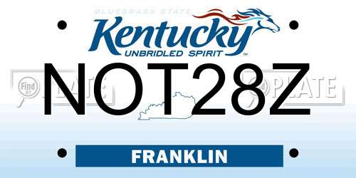 NOT28Z Kentucky License Plate