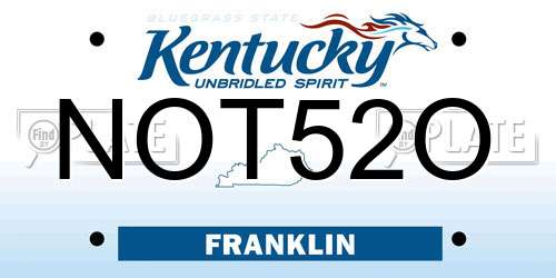 NOT52O Kentucky License Plate