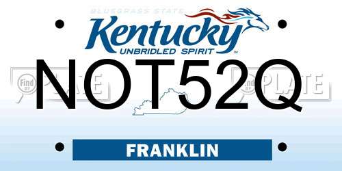 NOT52Q Kentucky License Plate