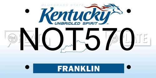 NOT570 Kentucky License Plate