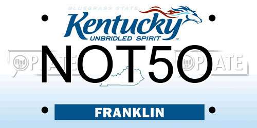 NOT5O Kentucky License Plate