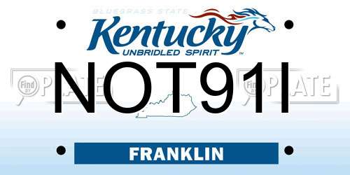 NOT91I Kentucky License Plate