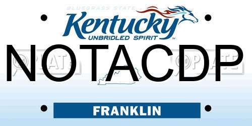 NOTACDP Kentucky License Plate
