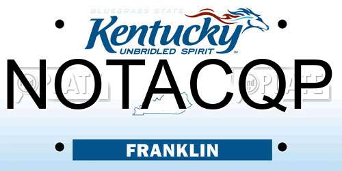 NOTACQP Kentucky License Plate