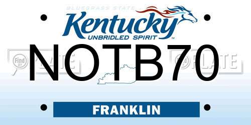 NOTB70 Kentucky License Plate