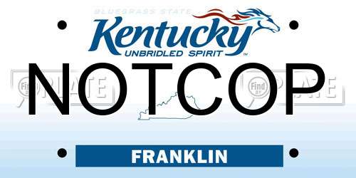 NOTCOP Kentucky License Plate